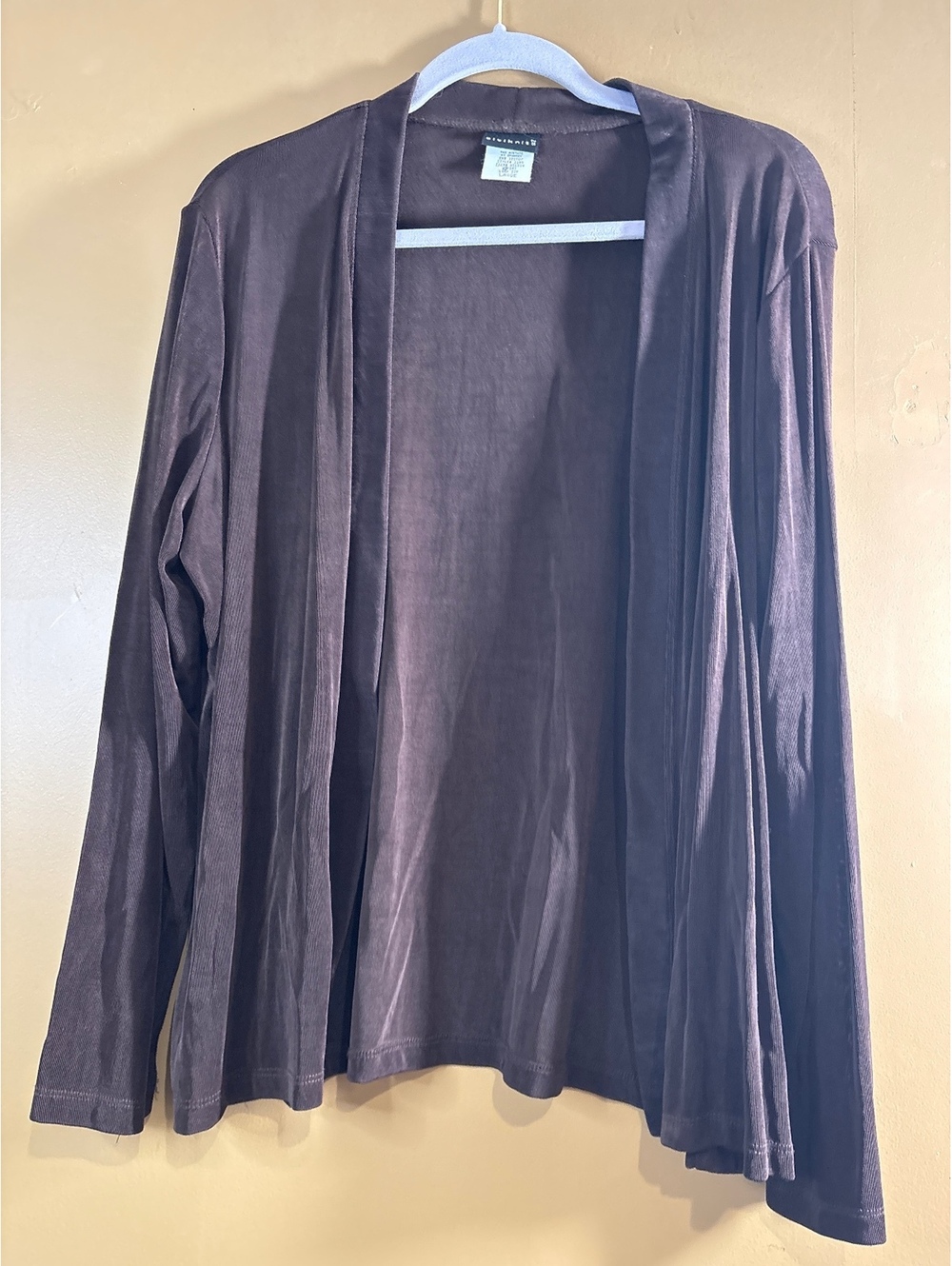 HC1284. Citiknits Brown Long Sleeve Open Front Cardigan Large